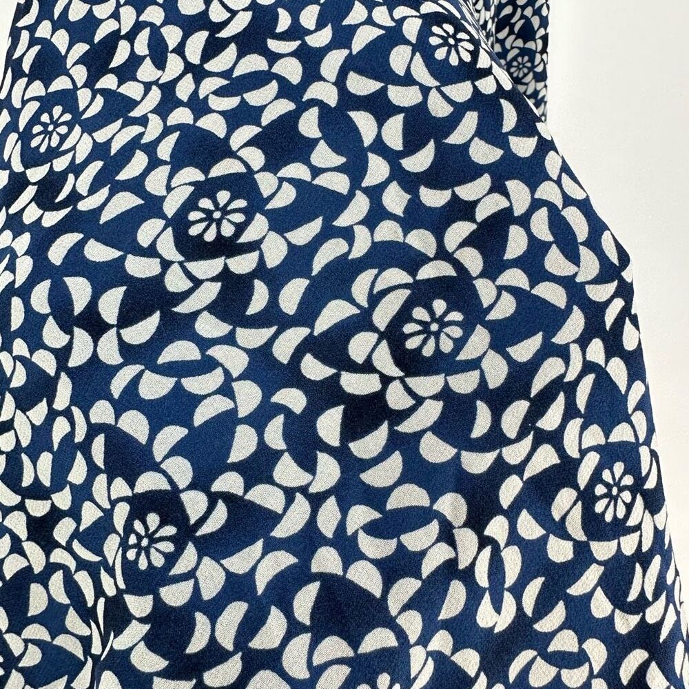 Vintage Silk Midi Skirt Size 8 Petite Blue Cream Fairy Chiffon - Picture 6 of 7